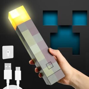 Lámpara Antorcha Minecraft – Iluminación Recargable y Montable